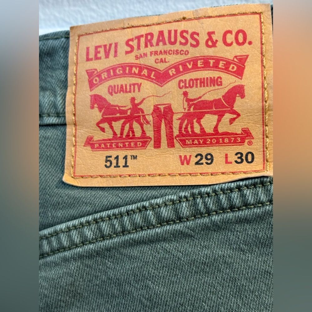 Levi's Men's Slim Jeans in Forest Green - Picture 6 of 8